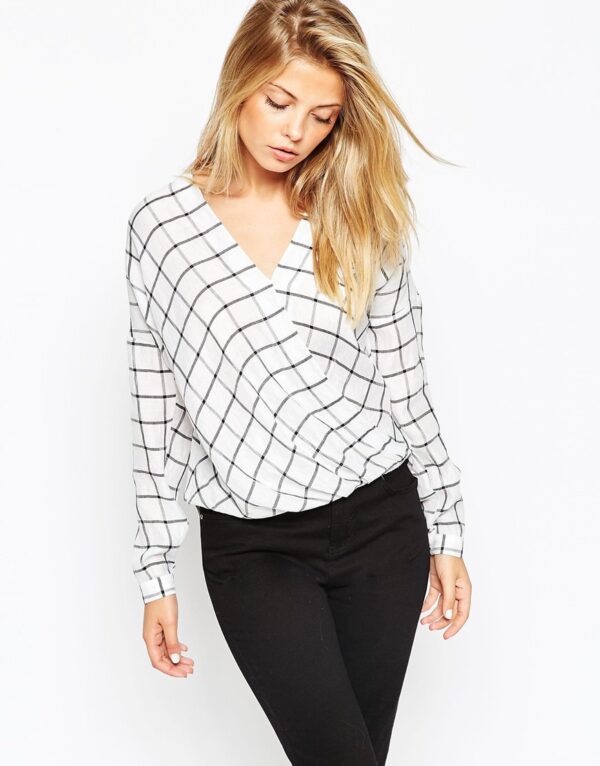 Blouse in Mono Check