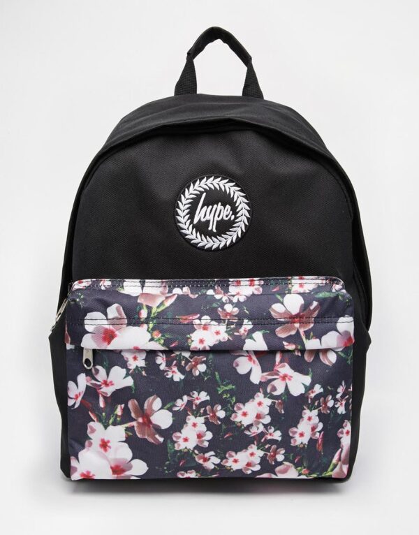 Backpack with Floral Front Pocket