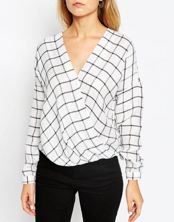 Blouse in Mono Check